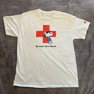 American Red Cross Snoopy Be Cool Give Blood T-Shirt size Medium 2003